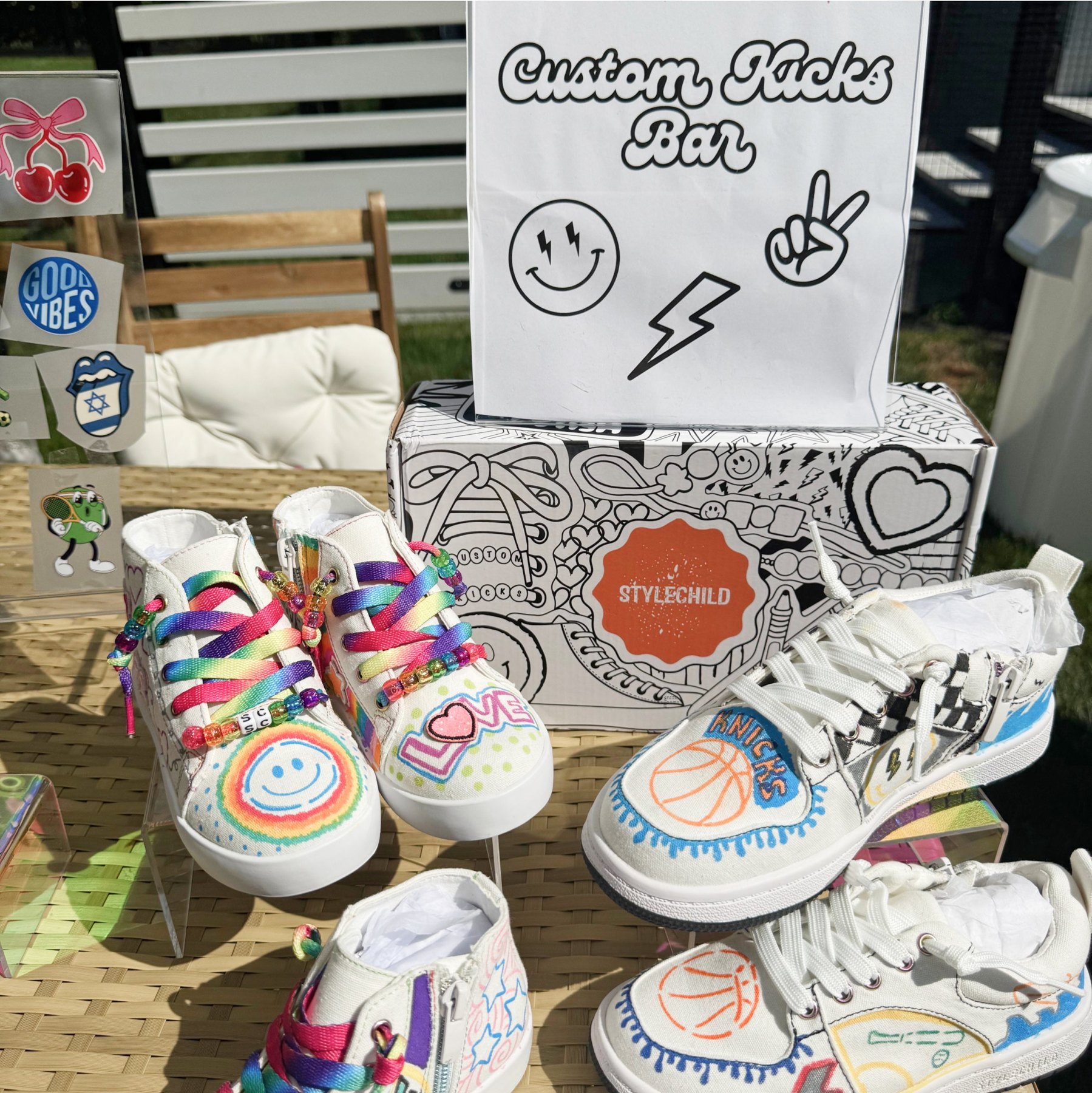 Custom Kicks Bar at an outdoor party